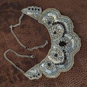 Rhinestone, Bead & Sequin Collar Style Necklace